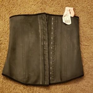 Black latex waist trainer